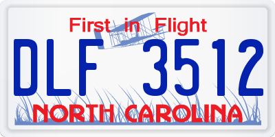 NC license plate DLF3512