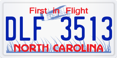 NC license plate DLF3513