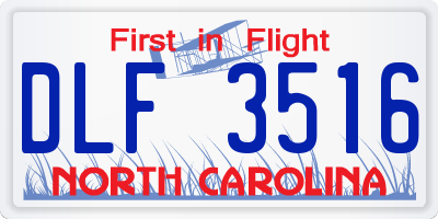 NC license plate DLF3516