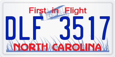 NC license plate DLF3517