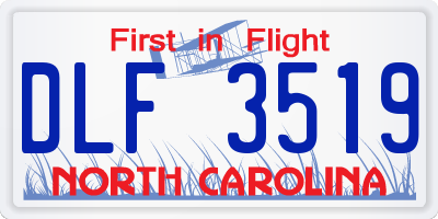 NC license plate DLF3519