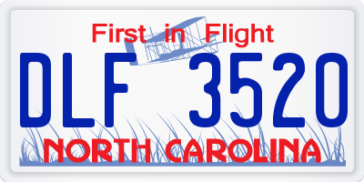NC license plate DLF3520