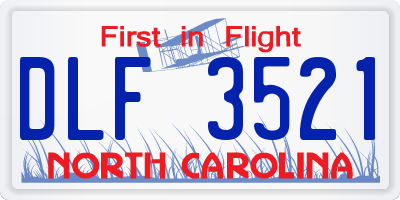 NC license plate DLF3521