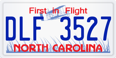 NC license plate DLF3527