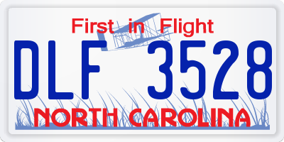 NC license plate DLF3528