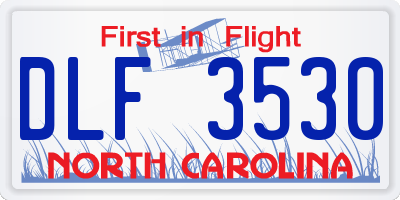 NC license plate DLF3530