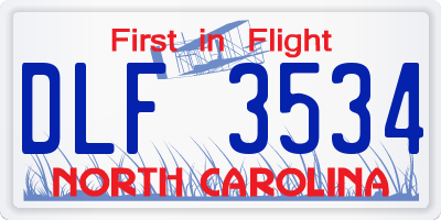 NC license plate DLF3534