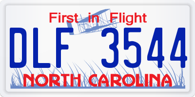 NC license plate DLF3544