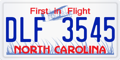 NC license plate DLF3545