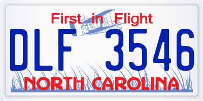 NC license plate DLF3546