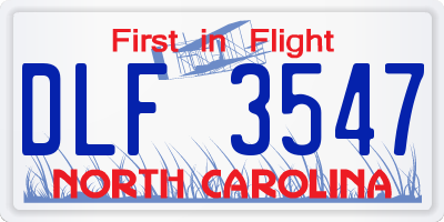 NC license plate DLF3547