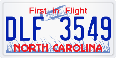 NC license plate DLF3549