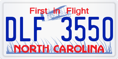 NC license plate DLF3550