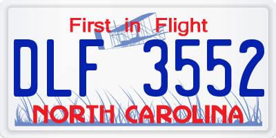 NC license plate DLF3552