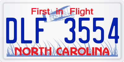 NC license plate DLF3554