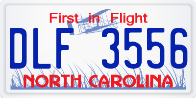 NC license plate DLF3556