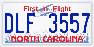 NC license plate DLF3557