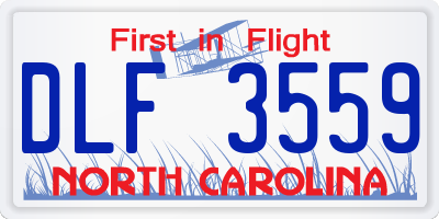 NC license plate DLF3559