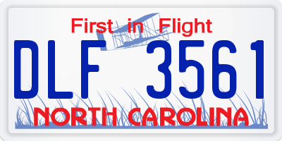 NC license plate DLF3561
