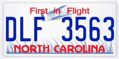NC license plate DLF3563