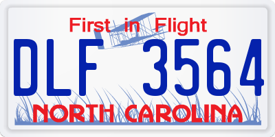 NC license plate DLF3564
