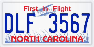 NC license plate DLF3567