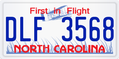 NC license plate DLF3568
