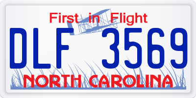 NC license plate DLF3569