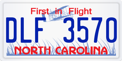NC license plate DLF3570