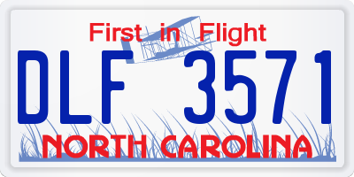 NC license plate DLF3571