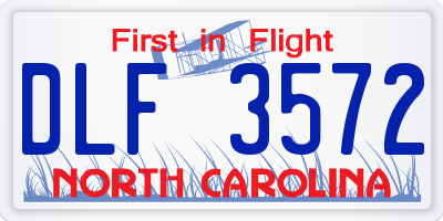 NC license plate DLF3572
