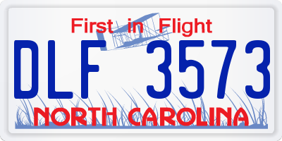 NC license plate DLF3573