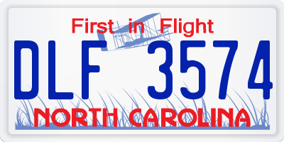 NC license plate DLF3574