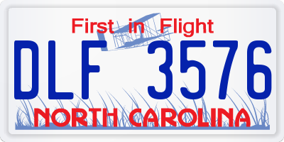 NC license plate DLF3576