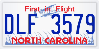 NC license plate DLF3579