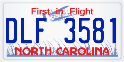 NC license plate DLF3581