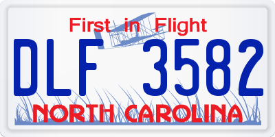 NC license plate DLF3582