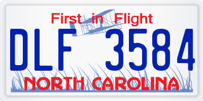NC license plate DLF3584