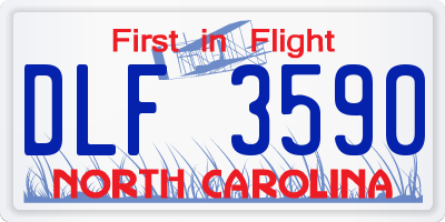 NC license plate DLF3590