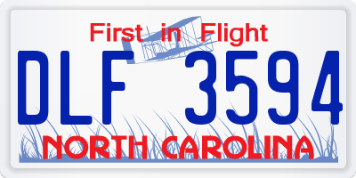 NC license plate DLF3594