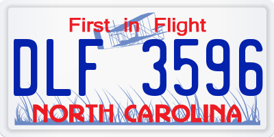 NC license plate DLF3596