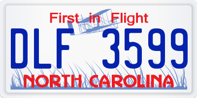 NC license plate DLF3599