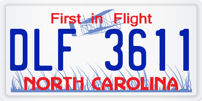 NC license plate DLF3611