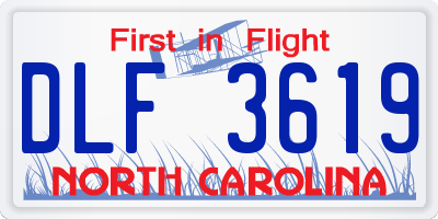 NC license plate DLF3619