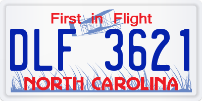 NC license plate DLF3621