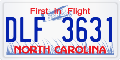 NC license plate DLF3631