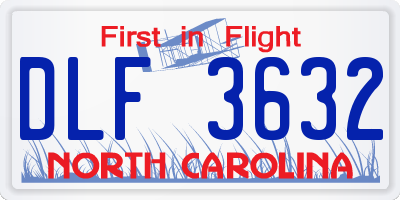 NC license plate DLF3632