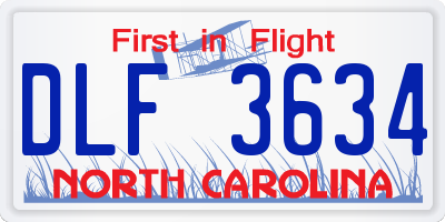 NC license plate DLF3634