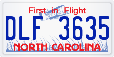 NC license plate DLF3635