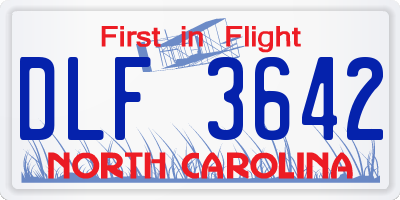 NC license plate DLF3642